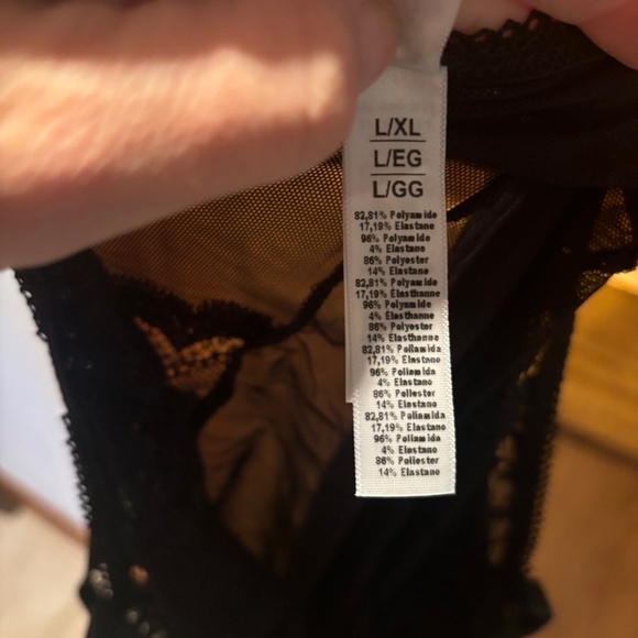 Mapale Lingerie 7487X Babydoll with Matching G String Black L/XL NWT - Picture 7 of 9